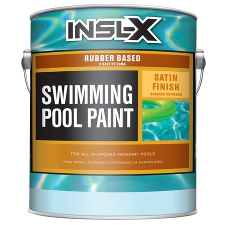 INSL-X BY BENJAMIN MOORE Insl-X Indoor and Outdoor Satin White Synthetic Rubber Swimming Pool Paint 1 gal RP2710092-01